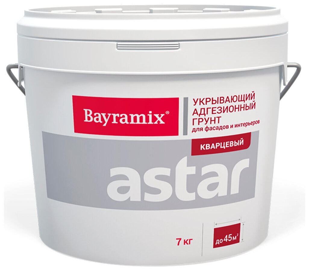 BAYRAMIX ASTAR кварцевый грунт для внутренних и наружных работ, белый (7кг)