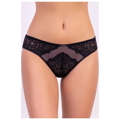 фото Milavitsa трусы слипы средней посадки с кружевом шарм, размер 98, ночная тень