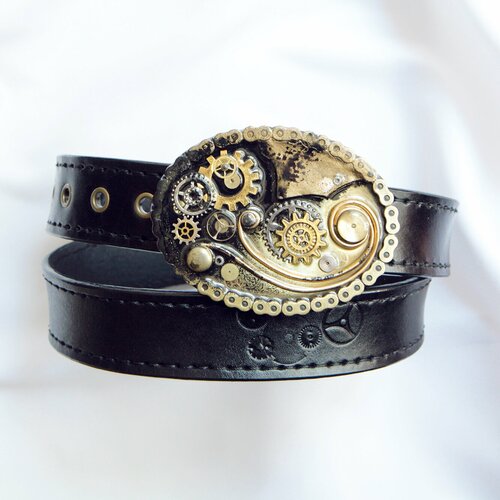 фото Ремень натуральная кожа, черный нет бренда