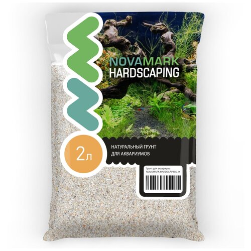 грунт для аквариума novamark hardscaping светлый песок 2 0 5 0 мм river light 2л Грунт для аквариума NOVAMARK HARDSCAPING Светлый песок 0,8-2,0 мм (River Light), 2л