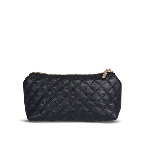 Косметичка Sonnenblume на молнии, натуральная кожа, 24х12х7.5 см, зеркало, черный