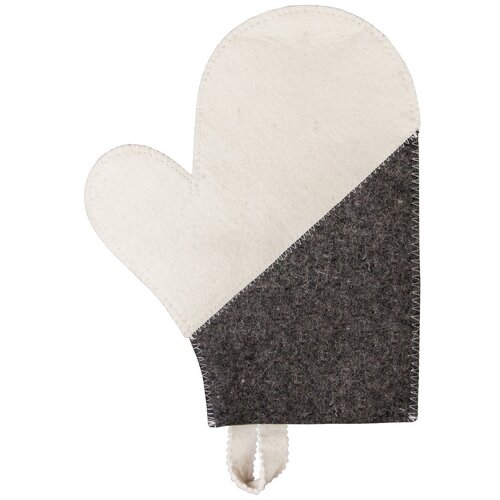 рукавица для сауны белая hot pot Рукавица для бани и сауны HOT POT комбинированная войлок