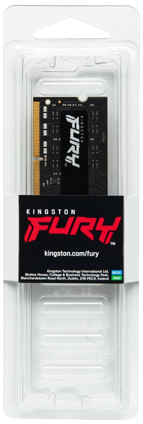 Оперативная память Kingston Fury Impact DDR4 - 8Gb, 3200 МГц, SO-DIMM, CL20 (kf432s20ib/8)