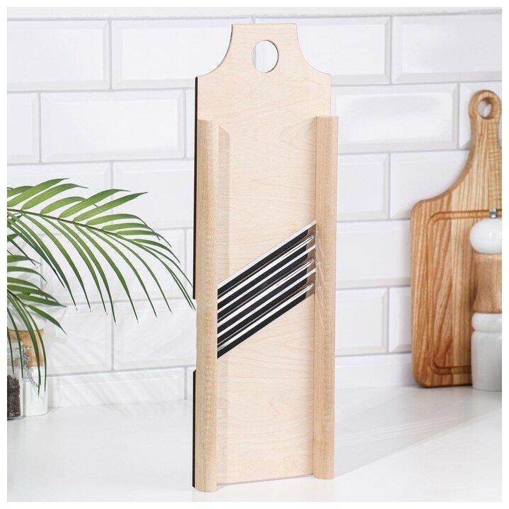 фото Шинковка деревянная 3 ножа 43,5х15 см