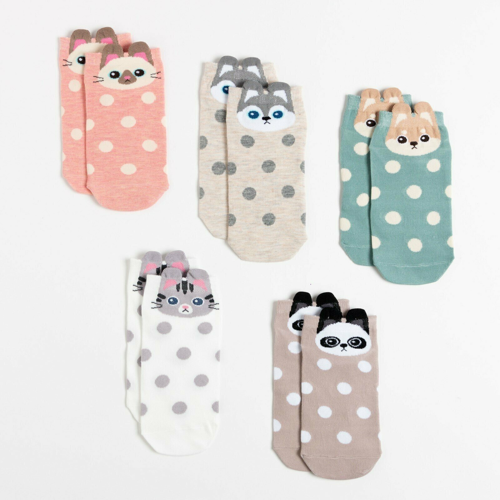 Носки Kaftan Базовая коллекция, 5 пар, размер 35, мультиколор — фото 1