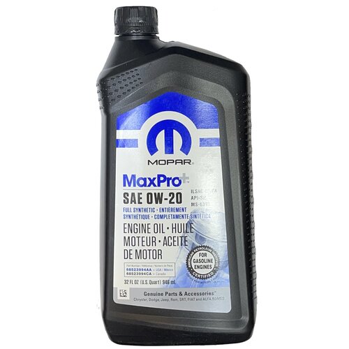 Моторное масло Mopar MaxPro+ 0W-20 (946 мл) 68523994AA