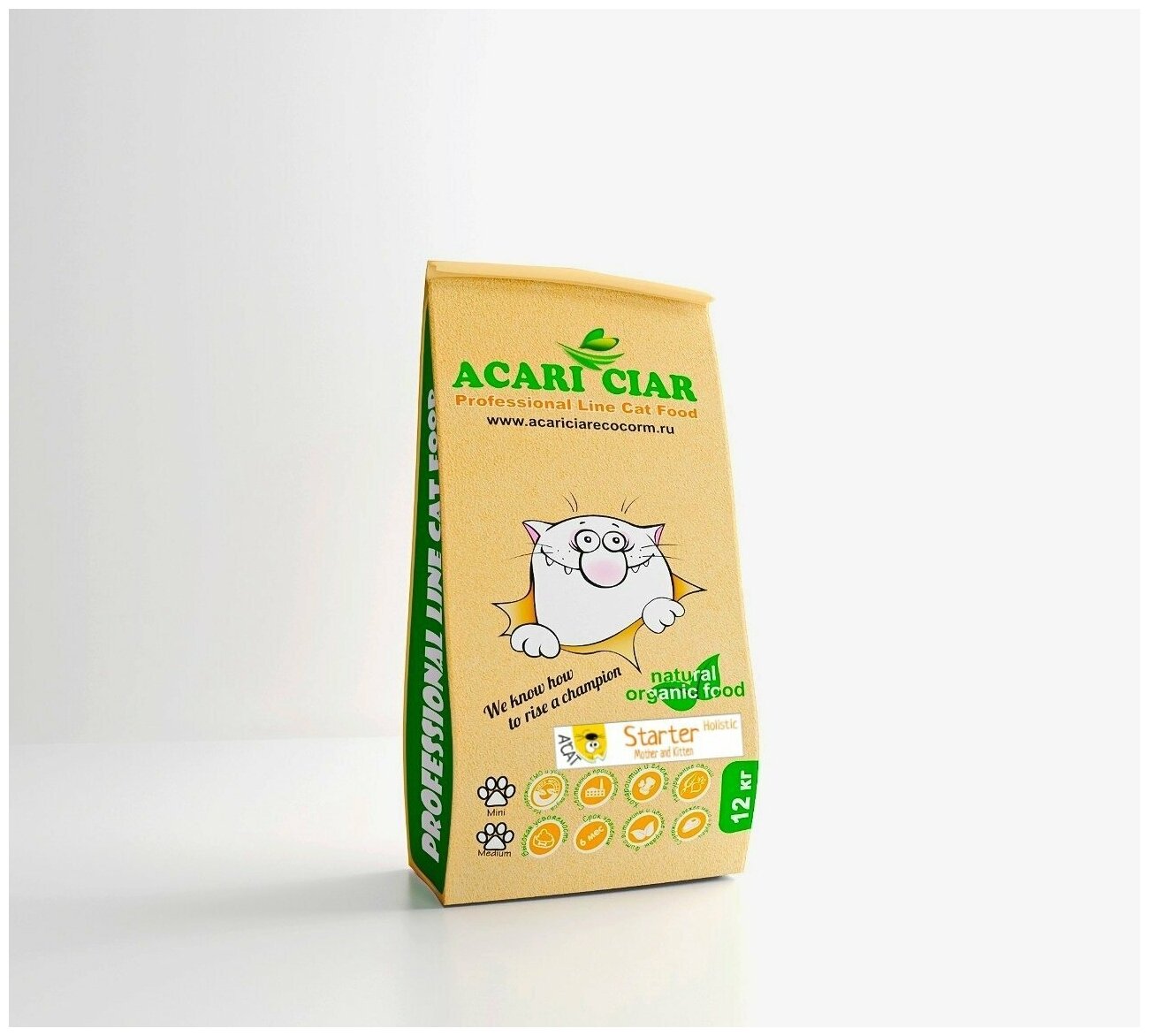 Сухой корм для кошек Acari Ciar A'CAT Starter 12 кг ( мини гранула ) Акари Киар