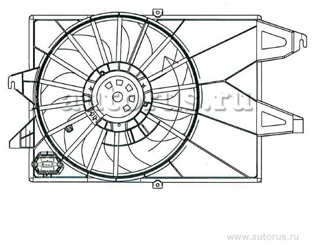 Электровентилятор охлаждения для автомобилей Mondeo III (00-) 1.8i/2.0i (с кожухом) LUZAR - фото №3