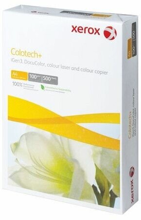 Бумага XEROX COLOTECH PLUS, А4, 100 г/м2, 500 л, для полноцветной лазерной печати, А++, Австрия, 170% (CIE), 003R98842