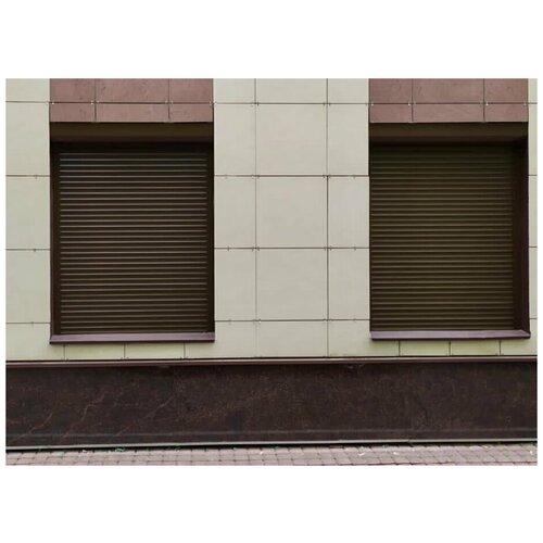 Роллеты / рольставни на окна / автоматические 706x950мм (по согласованию возможно изменение размеров +- 50 мм), цвет- коричневый(по шкале RAL 8014)