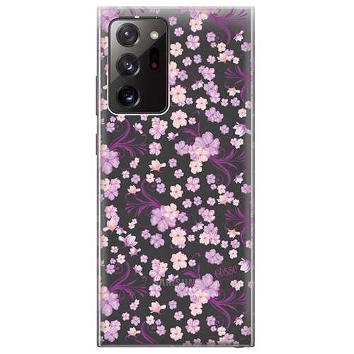 Ультратонкий силиконовый чехол-накладка ClearView 3D для Galaxy Note 20 Ultra с принтом Lilac Flowers ультратонкий силиконовый чехол накладка clearview 3d для galaxy note 20 ultra с принтом little hearts