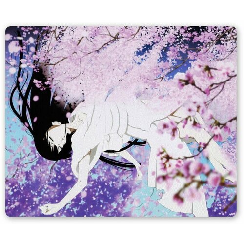 Коврик для мышки прямоугольный Hell Girl Ai Enma cherry blossoms