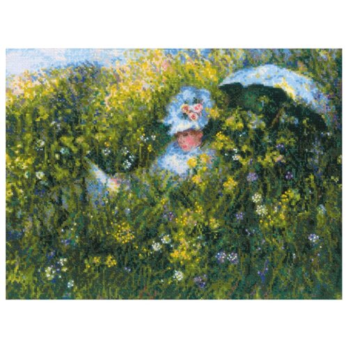 фото Риолис набор для вышивания крестом на лугу по мотивам картины к. моне 40 x 30 см (1850)