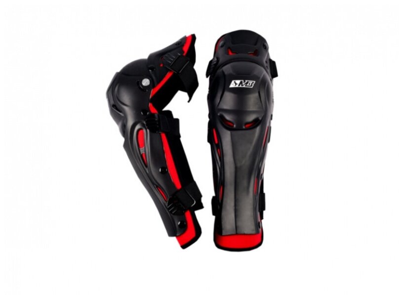 PitBikeClub Защита колена MADBULL (7022K) (черный/красный, S/M)