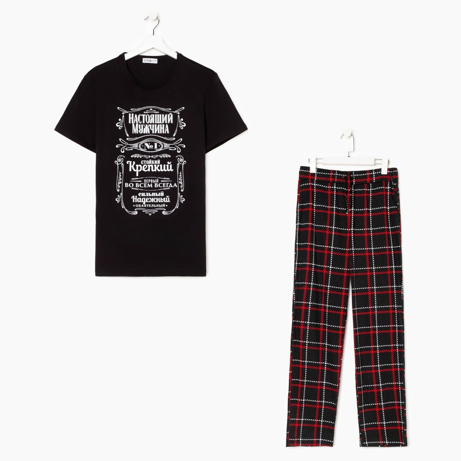 Пижама Kaftan, футболка, брюки, размер 52, черный - фотография № 9