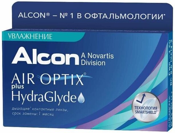 Контактные линзы AirOptix Plus HydraGlyde 6pk / +4.00 /DIA 14.2 /R 8.6