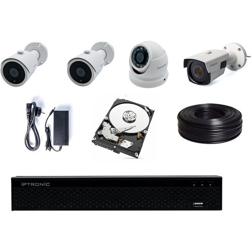 Комплект видеонаблюдения AHD IPTRONIC дача/коттедж 2Tb Bullet-Dome Kit 2-2