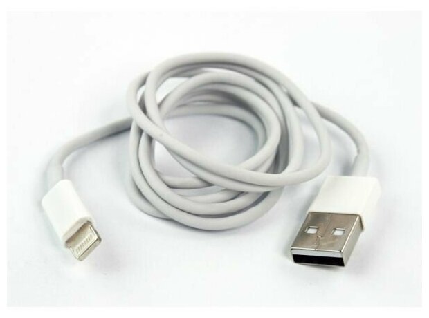 USB кабель для Apple iPhone, iPad, iPod 8 pin в оплетке белый, европакет LP