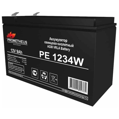 Аккумуляторная батарея для ИБП PROMETHEUS ENERGY PE 1234 W 12В, 9Ач аккумуляторная батарея для ибп prometheus energy pe 1218l 12в 18ач