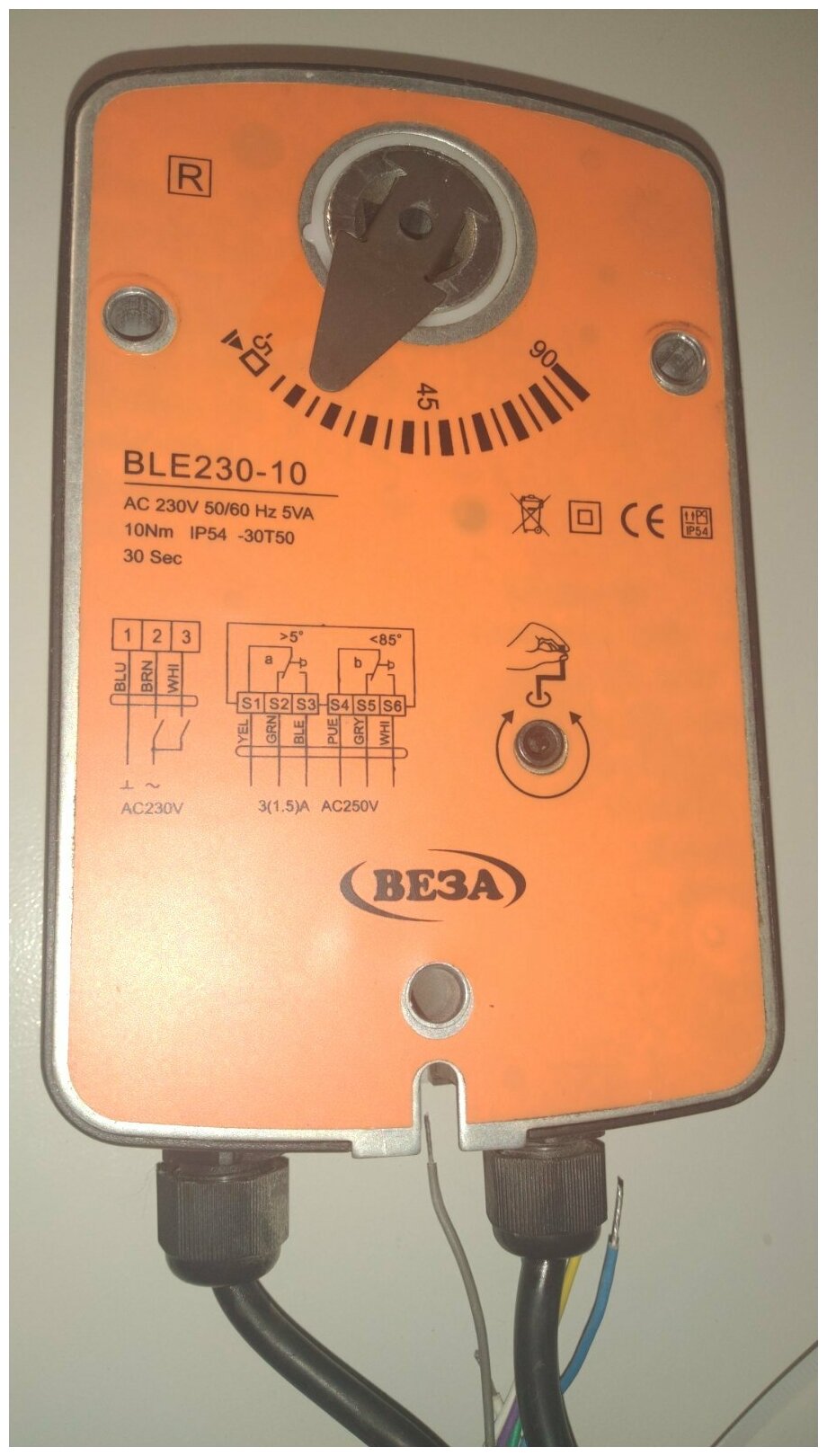Электропривод веза BLE230-10 поворотный (10 Nm 5VA 230V 50/60Hz) - фотография № 2