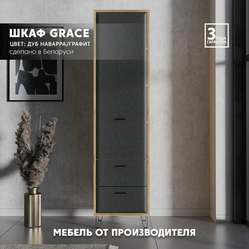Шкаф Grace REG1D2S Дуб наварраграфит Black Red White 29220₽