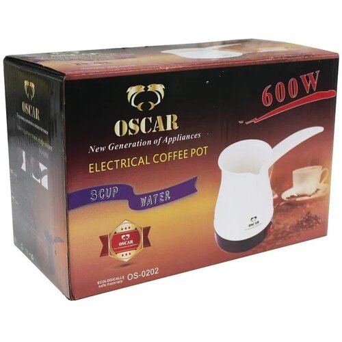 Кофеварка электрическая / Электрическая турка OSCAR OS-0202, белый электрическая турка oscar os 0203 серебристый черный