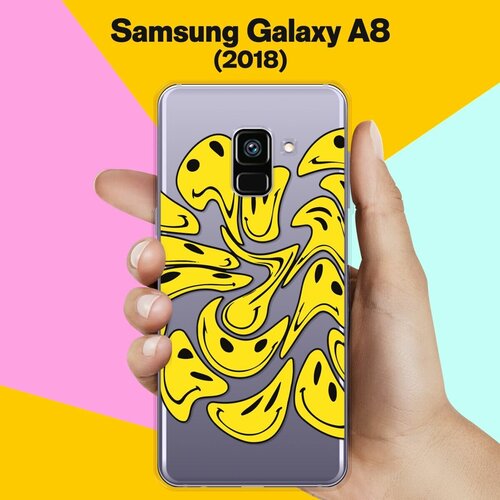 Силиконовый чехол на Samsung Galaxy A8 (2018) Смайлы / для Самсунг Галакси А8 2018