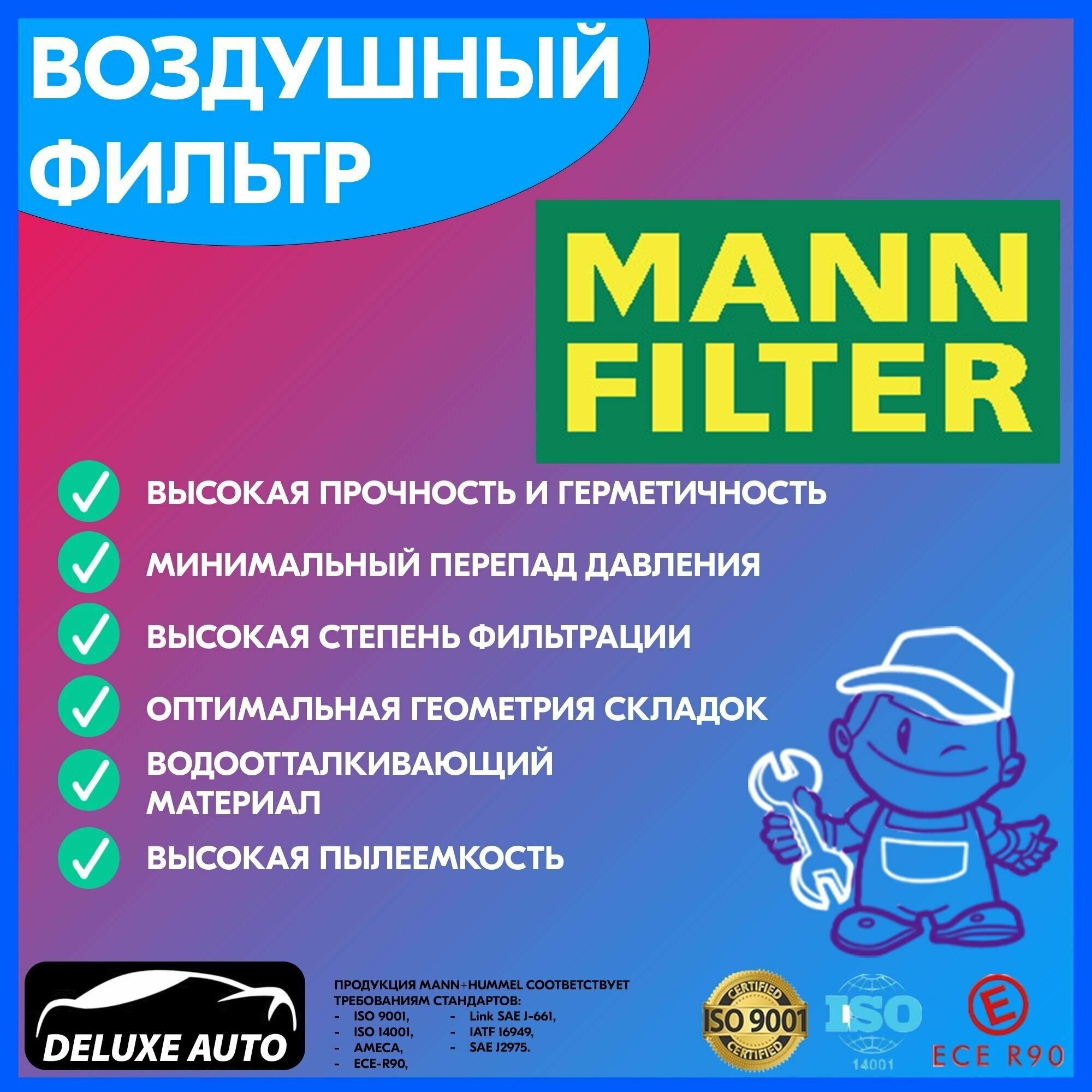 Воздушный фильтр Mann-Filter - фото №6
