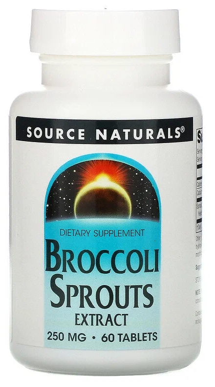 Таблетки Source Naturals Broccoli Sprouts extract (экстракт ростков брокколи сульфарофан)