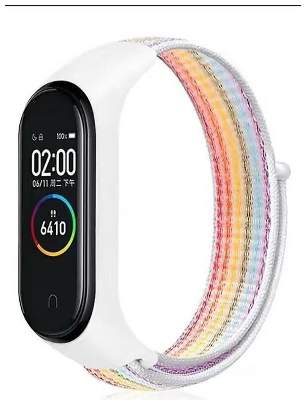 фото Нейлоновый ремешок для фитнес-браслета Xiaomi Mi Band 3/ Mi Band 4 / Mi Band 5 / Mi Band 6 / Mi Band 7, 09 красочный