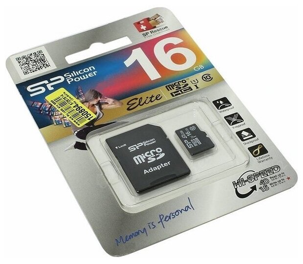 Карта памяти microSD 32GB Silicon Power Elite Gold microSDHC Class 10 UHS-I U1 85Mb/s (SD адаптер) - фото №4