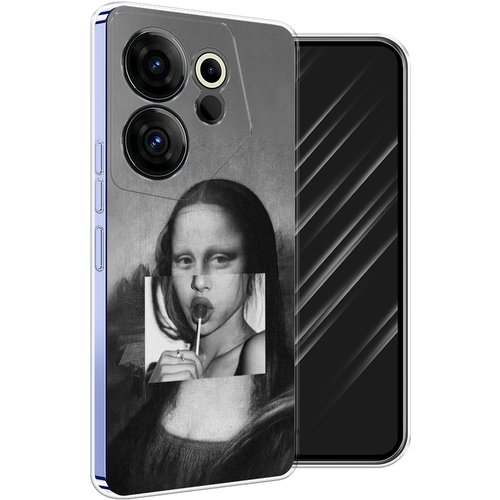 Силиконовый чехол на Tecno Camon 20 Premier / Техно Камон 20 Премьер Mona Lisa sucking lollipop