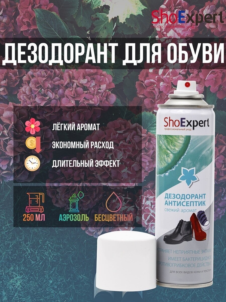 ShoExpert Дезодорант антисептик, 250 мл