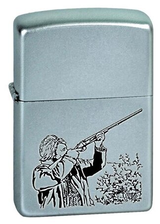 Зажигалка ZIPPO Hunter Satin Chrome - фотография № 1