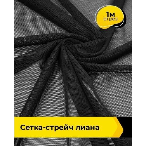 Ткань для шитья и рукоделия Сетка-стрейч Лиана 1 м * 150 см, черный 001 ткань для шитья и рукоделия сетка стрейч лиана 1 м 150 см бирюзовый 035