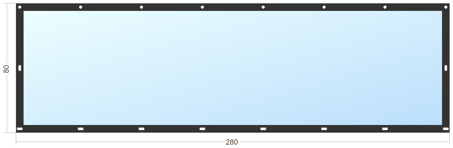 Мягкое окно Софтокна 280х80 см съемное, Скоба-ремешок, Прозрачная пленка 0,7мм, Черная окантовка, Комплект для установки - фотография № 3