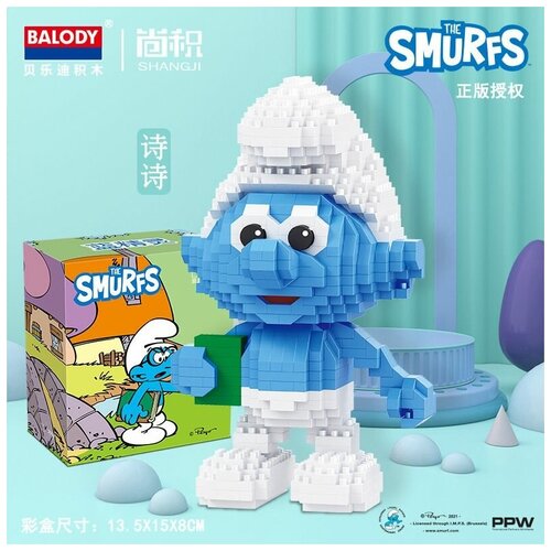 Конструктор 3D из миниблоков Смурфики 