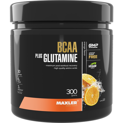 BCAA Maxler BCAA+Glutamine, апельсин, 300 гр. bcaa vplab bcaa 8 1 1 апельсин 300 гр