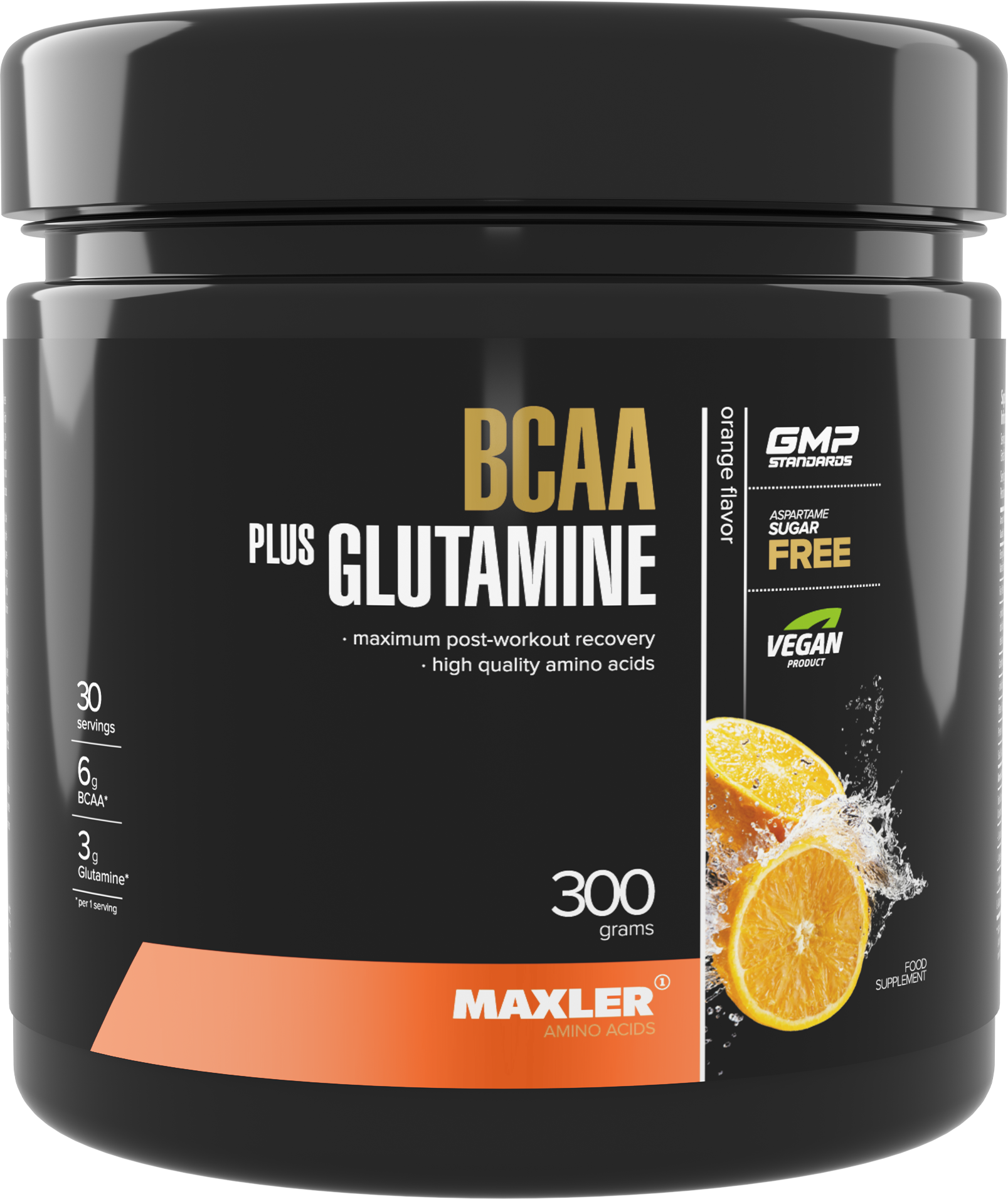 MAXLER EU BCAA+Glutamine 300 г (Orange Flavor)