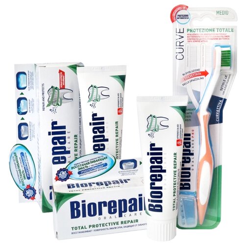 фото Набор для ухода за полостью рта biorepair total protective комплексная защита