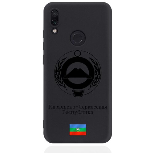 Черный силиконовый чехол для Xiaomi Redmi Note 7 Черный лаковый Герб Карачаево-Черкесской Республики черный силиконовый чехол для xiaomi mi 10t черный лаковый герб карачаево черкесской республики