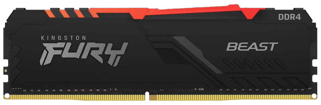 Kingston Fury Beast Black RGB DDR4 Dimm 3200Mhz PC25600 CL16 - 16Gb KF432C16BB1A/16 .