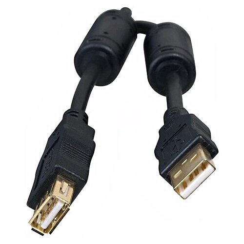 Удлинитель 5bites USB - USB (UC5011-018A), 1.8 м, черный аксессуар 5bites usb am af 3m uc5011 030a