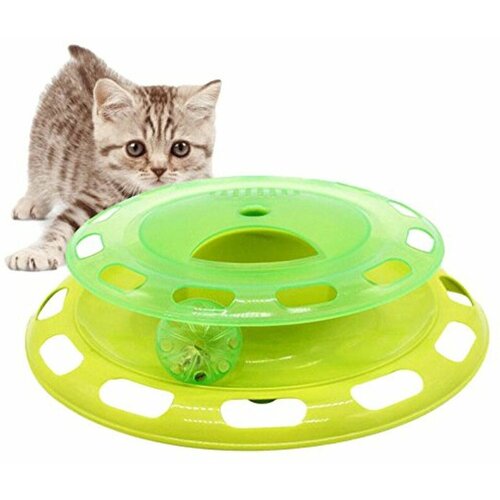 HOMECAT для кошек трек пластиковый с мячиком и контейнером для кошачьей мяты 23,5х6 см 75943