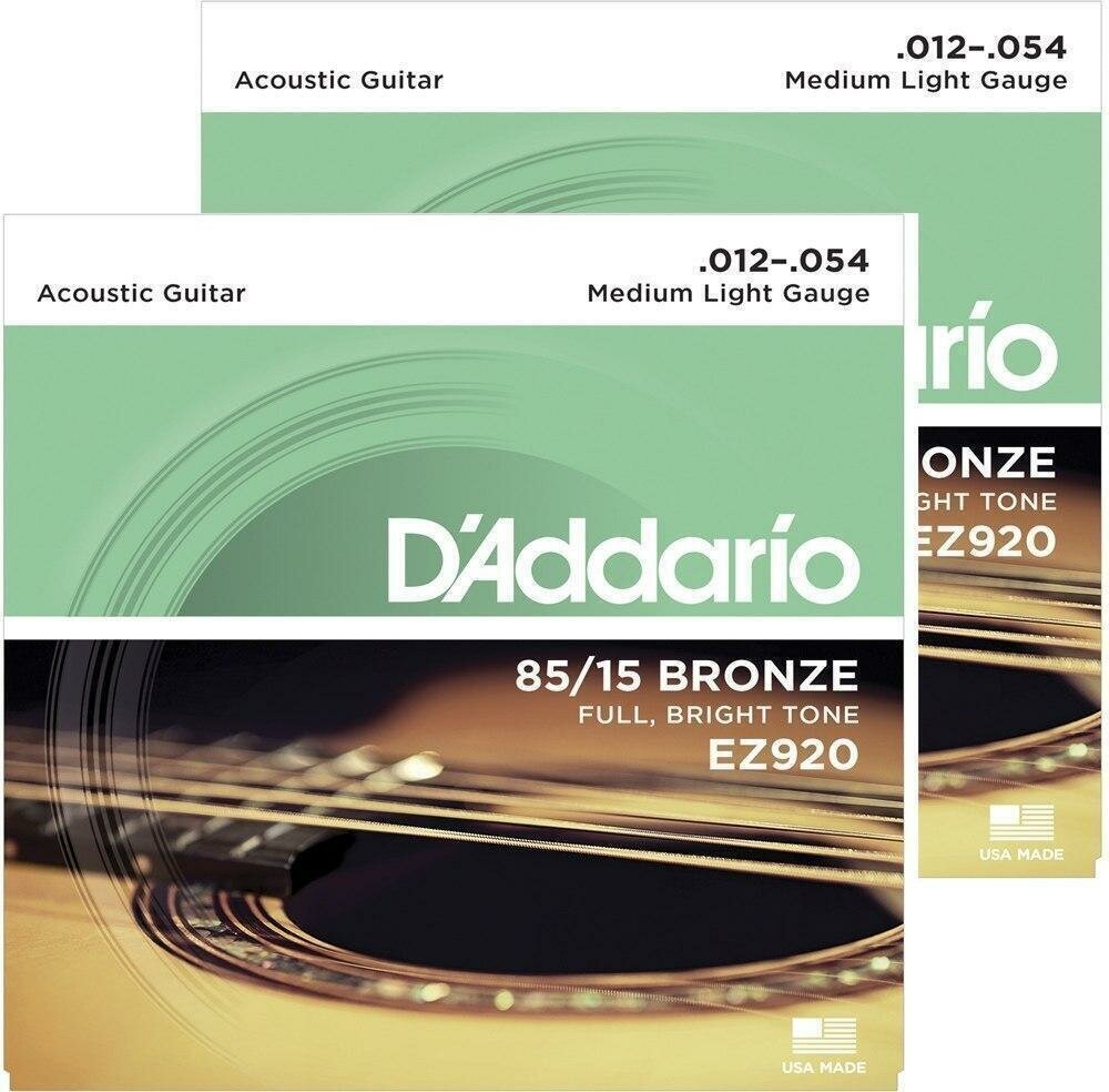 Струны для гитары акустической металлические комплект 6 шт, D Addario EZ920
