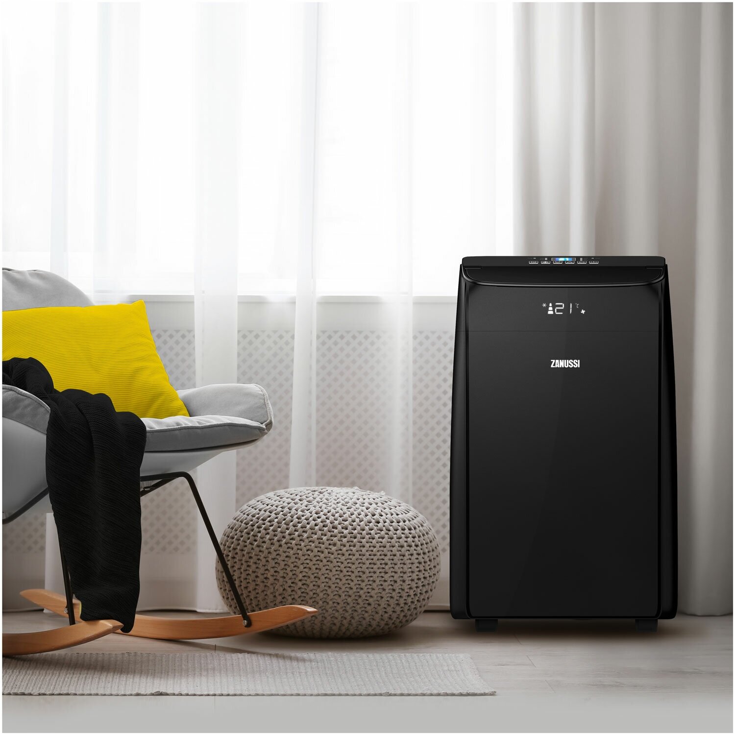 Мобильный кондиционер ZANUSSI MASSIMO SOLAR BLACK Wi-Fi ZACM-09 NYK/N1 Black - фотография № 14