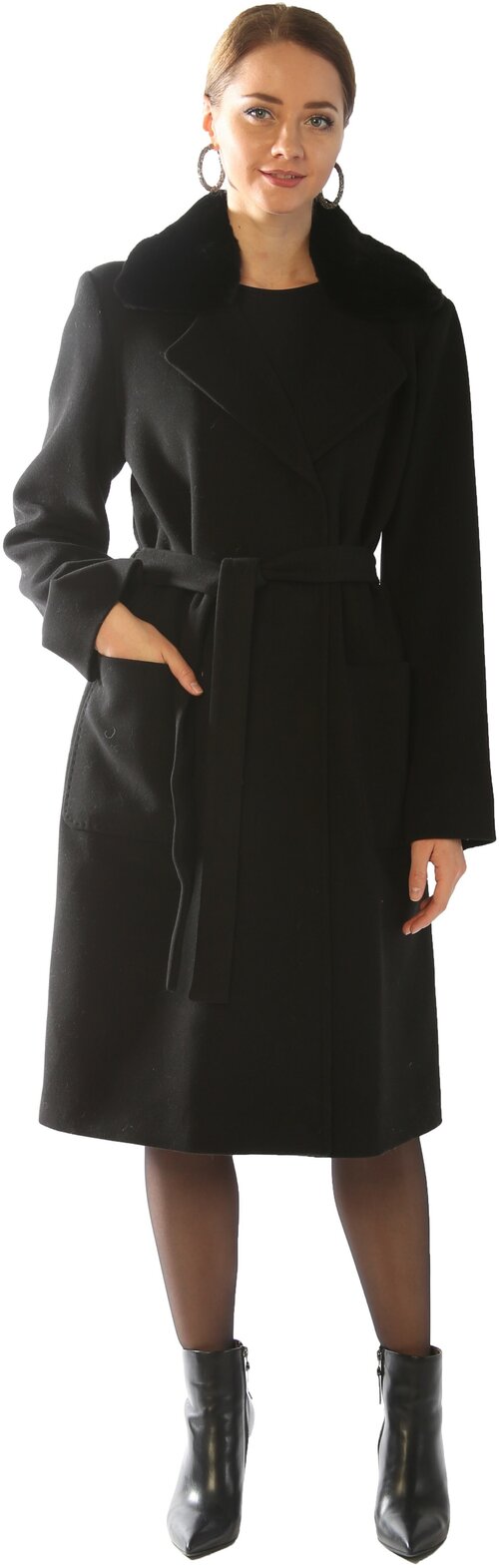 Пальто-пиджак  демисезонное, демисезон/зима, силуэт прямой, удлиненное, размер 54/170, черный
