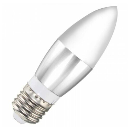 фото Лампа светодиодная свеча прямая матовая e27,дневной белый, 7вт, 220в. комплект из 5 штук clever-light