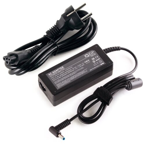 фото Блок питания (зарядка) iqzip для ноутбука hp 19.5v 3.33a (65w), штекер: 4.5 x 3.0 мм, (с сетевым кабелем), pn: 714657-001