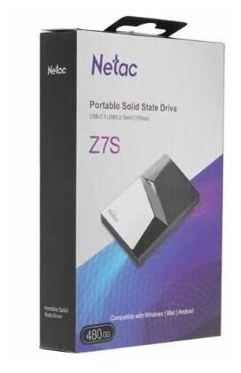 Внешний накопитель NETAC SSD Z7S 480GB USB 3.2 Gen 2 Type-C NT01Z7S-480G-32BK - фотография № 10